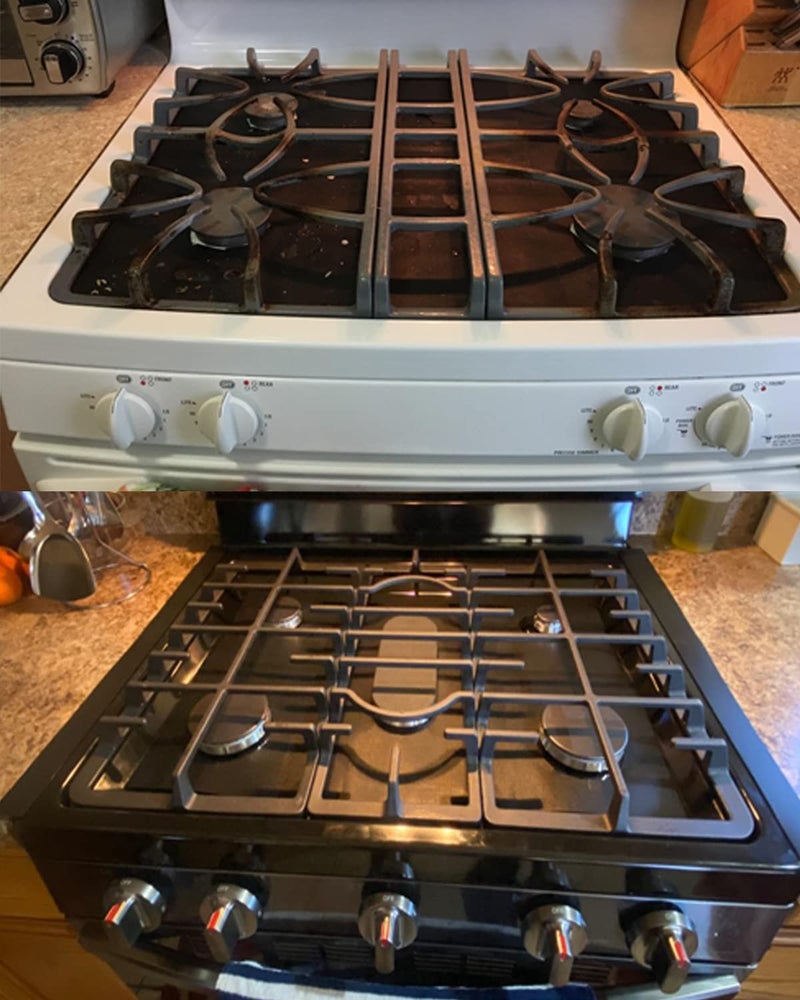 MSDADA Stove Covers, 8 Pcs 0.2 mm 10.6" x 10.6" Gas Range Protectors with 2 Pcs 21â€ Silicone Gap Cover Keep Stove Clean, Double Thickness, Reusable, Non-Stick, Easy to Clean - Image 2